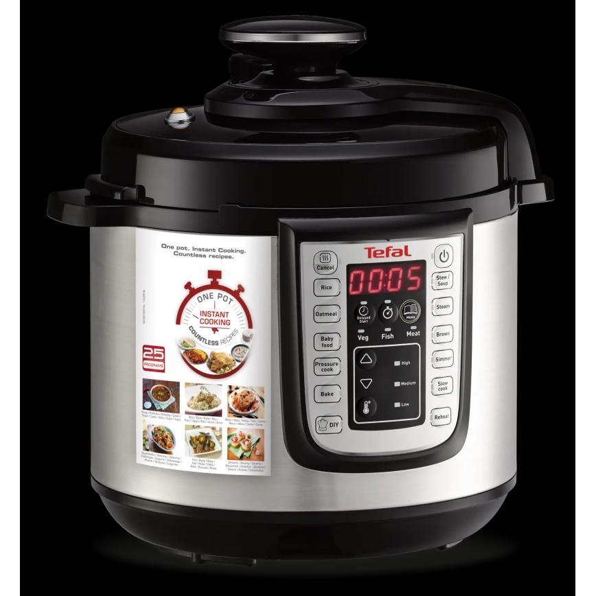 Tefal - Višenamjenski električni ekspres lonac ALL IN ONE POT 1100W/230V mat krom/crna