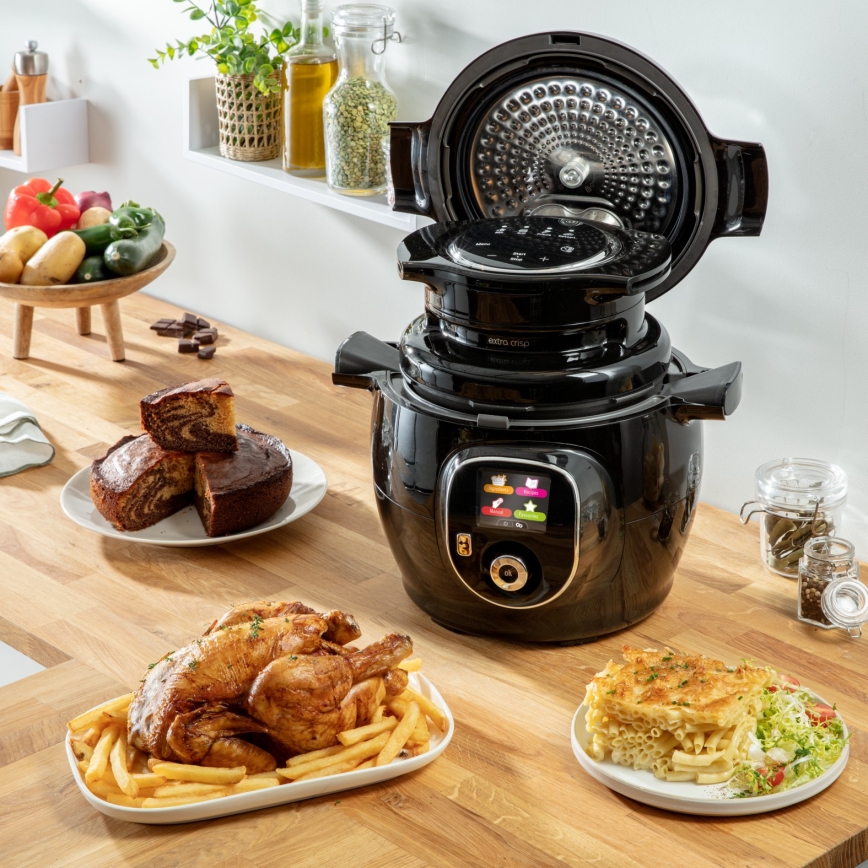 Tefal - Višenamjenski električni ekspres-lonac s priborom 6 l 1600W/230V crna