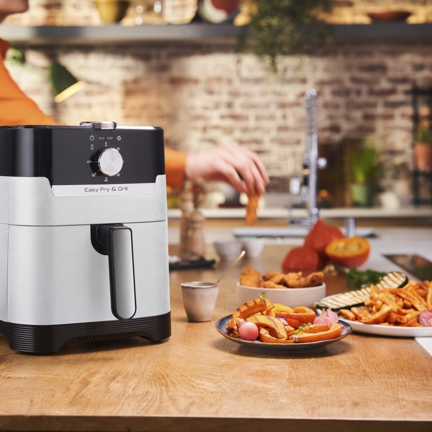Tefal - Zračna friteza 4,2 l EASY FRY&GRILL 2 u 1 1550W/230V inox