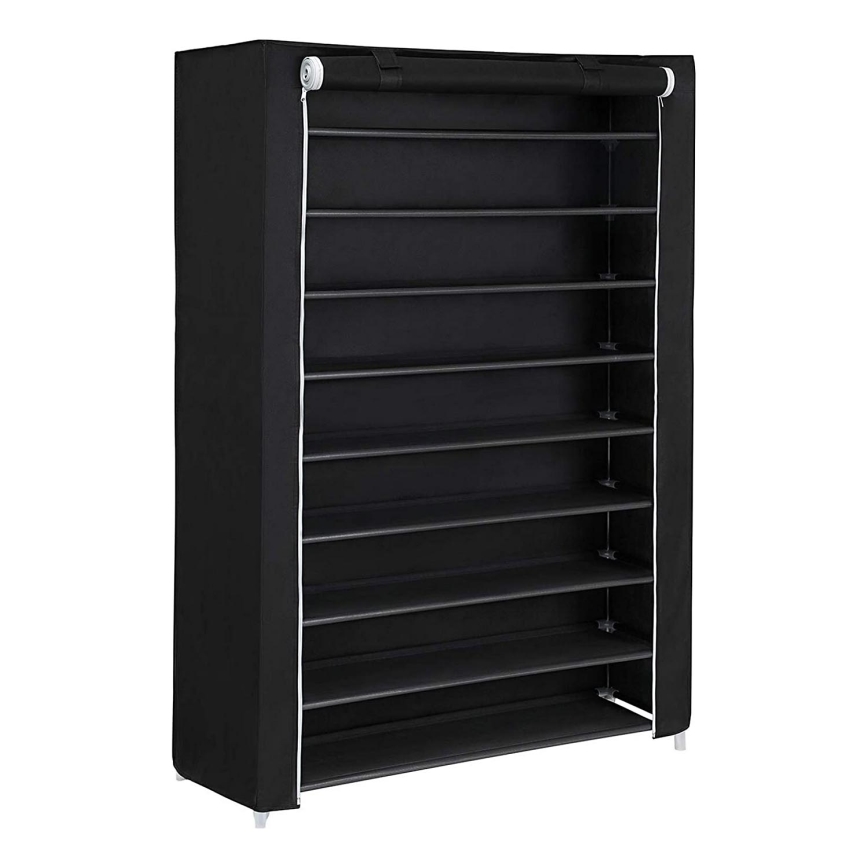 Tekstilni ormar s policama MATIS 100x162 cm crni