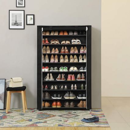 Tekstilni ormar s policama MATIS 100x162 cm crni