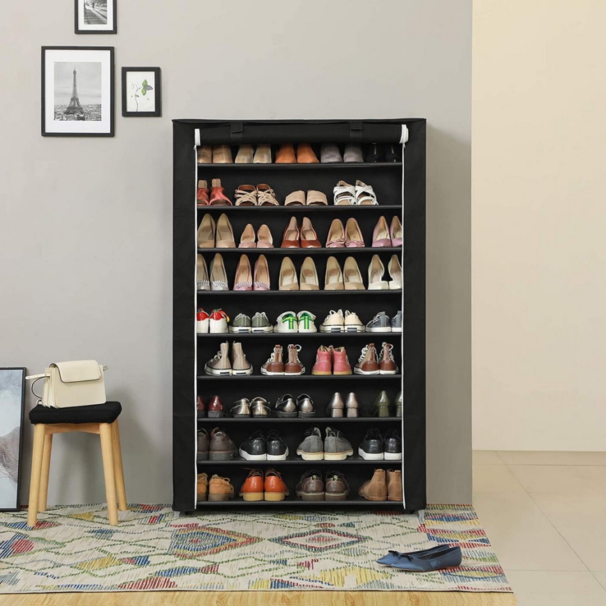 Tekstilni ormar s policama MATIS 100x162 cm crni