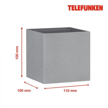 Telefunken 303404TF - vanjska zidna LED svjetiljka LED/7W/230V IP44, srebrna
