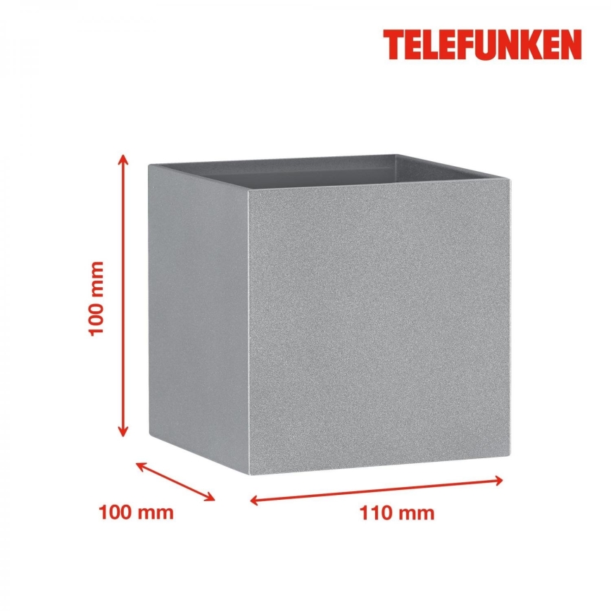 Telefunken 303404TF - vanjska zidna LED svjetiljka LED/7W/230V IP44, srebrna