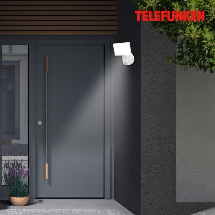 Telefunken 304306TF - LED vanjsko zidno svjetlo sa senzorom LED/16W/230V IP44 bijela