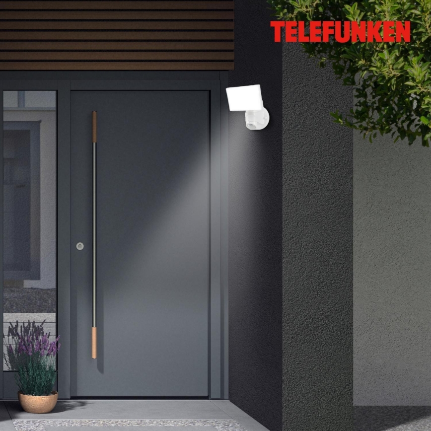 Telefunken 304306TF - LED vanjsko zidno svjetlo sa senzorom LED/16W/230V IP44 bijela