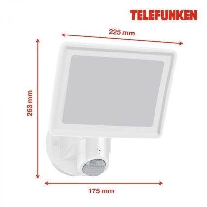 Telefunken 304406TF - LED vanjski zidni reflektor sa senzorom LED/20W/230V IP44