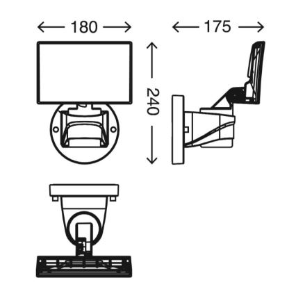 Telefunken 304504TF - LED Vanjski zidni reflektor LED/16W/230V IP44