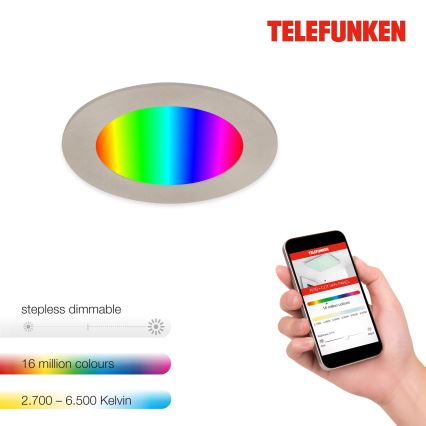 Telefunken 309302TF - LED RGBW prigušivo stropno svjetlo za kupaonicu LED/6W/230V 2700-6500K IP23 Wi-Fi Tuya