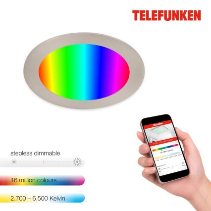 Telefunken 309402TF - LED RGBW prigušivo za kupaonicu za ugradnju u strop LED/12W/230V 2700-6500K IP23 Wi-Fi Tuya