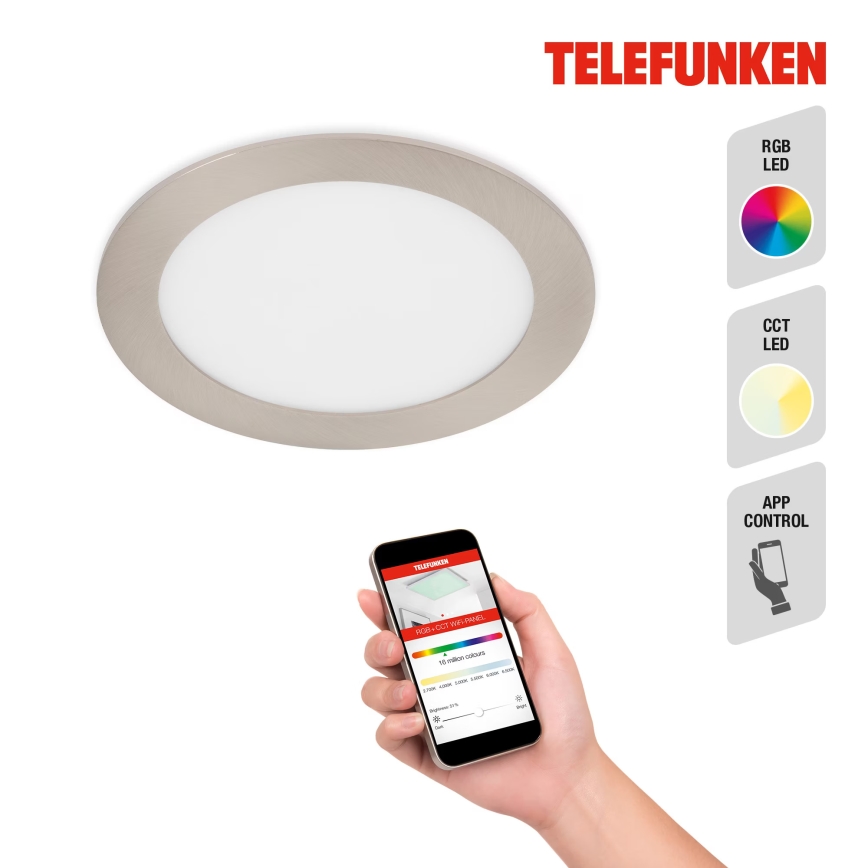 Telefunken 309402TF - LED RGBW prigušivo za kupaonicu za ugradnju u strop LED/12W/230V 2700-6500K IP23 Wi-Fi Tuya