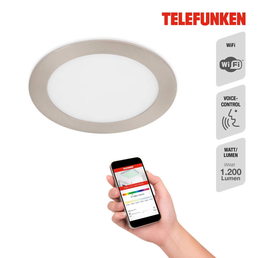 Telefunken 309402TF - LED RGBW prigušivo za kupaonicu za ugradnju u strop LED/12W/230V 2700-6500K IP23 Wi-Fi Tuya