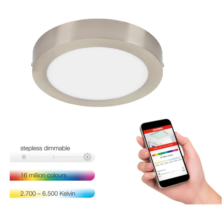 Telefunken 309502TF - LED RGBW Prigušiva stropna svjetiljka LED/18W/230V 2700-6500K Wi-Fi Tuya