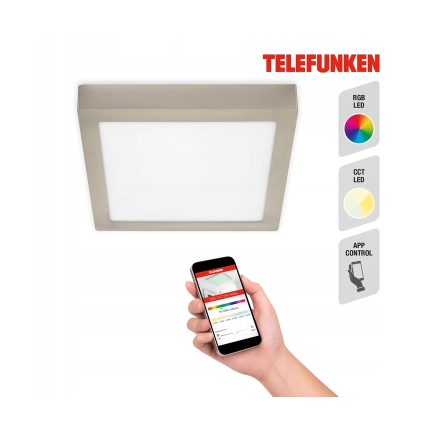 Telefunken 309602TF - LED RGBW Prigušiva stropna svjetiljka LED/18W/230V 2700-6500K Wi-Fi Tuya