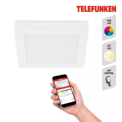Telefunken 309706TF - LED RGB Prigušiva stropna svjetiljka LED/23W/230V 2700-6500K Wi-Fi Tuya bijela