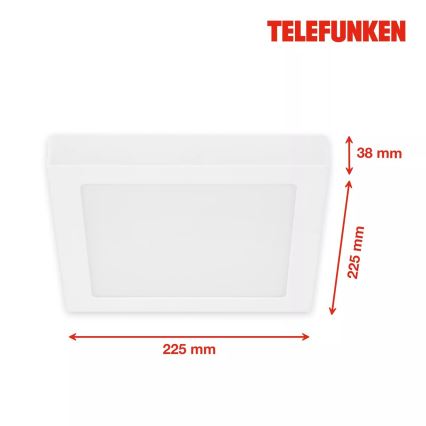 Telefunken 309706TF - LED RGB Prigušiva stropna svjetiljka LED/23W/230V 2700-6500K Wi-Fi Tuya bijela