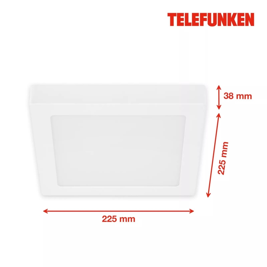 Telefunken 309706TF - LED RGB Prigušiva stropna svjetiljka LED/23W/230V 2700-6500K Wi-Fi Tuya bijela