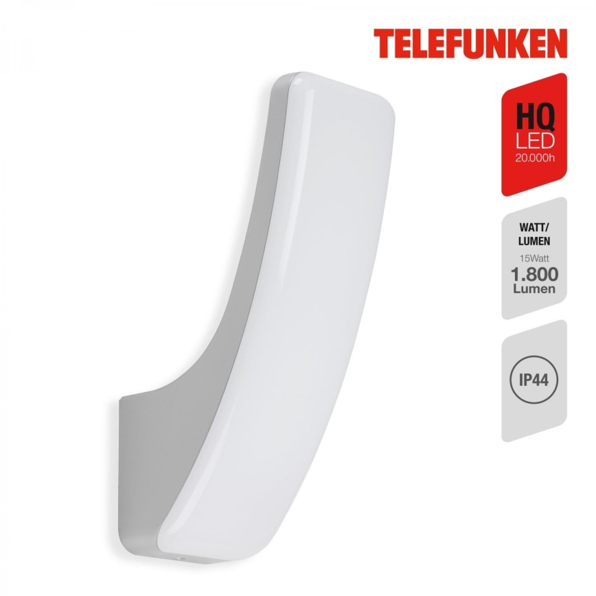 Telefunken 311604TF - LED Vanjska zidna svjetiljka LED/15W/230V IP44 srebrna