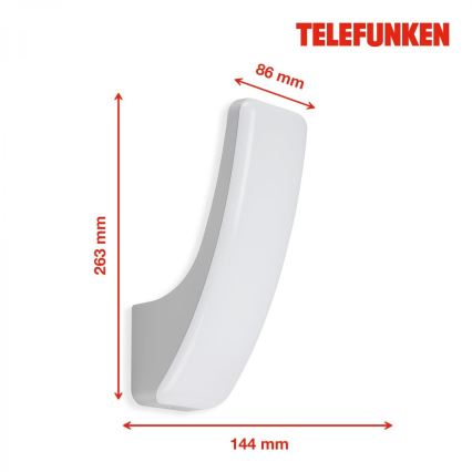 Telefunken 311604TF - LED Vanjska zidna svjetiljka LED/15W/230V IP44 srebrna