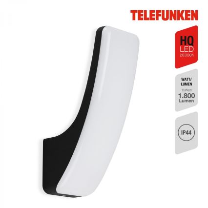 Telefunken 311605TF - LED Vanjska zidna svjetiljka LED/15W/230V IP44 crna