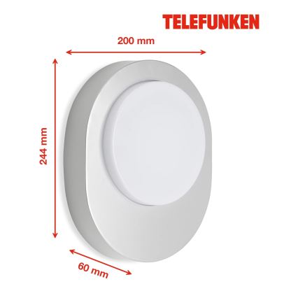 Telefunken 312004TF - LED Vanjska zidna svjetiljka LED/8W/230V IP44 srebrna