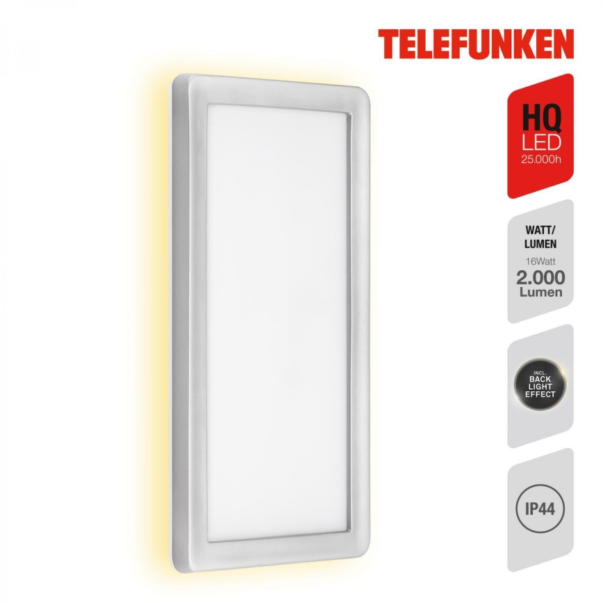Telefunken 313604TF - LED Vanjska zidna svjetiljka LED/16W/230V IP44 srebrna