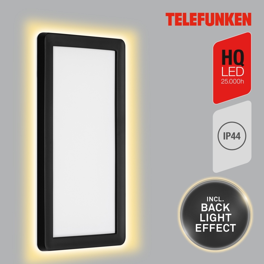 Telefunken 313605TF - LED Vanjska zidna svjetiljka LED/16W/230V IP44 crna