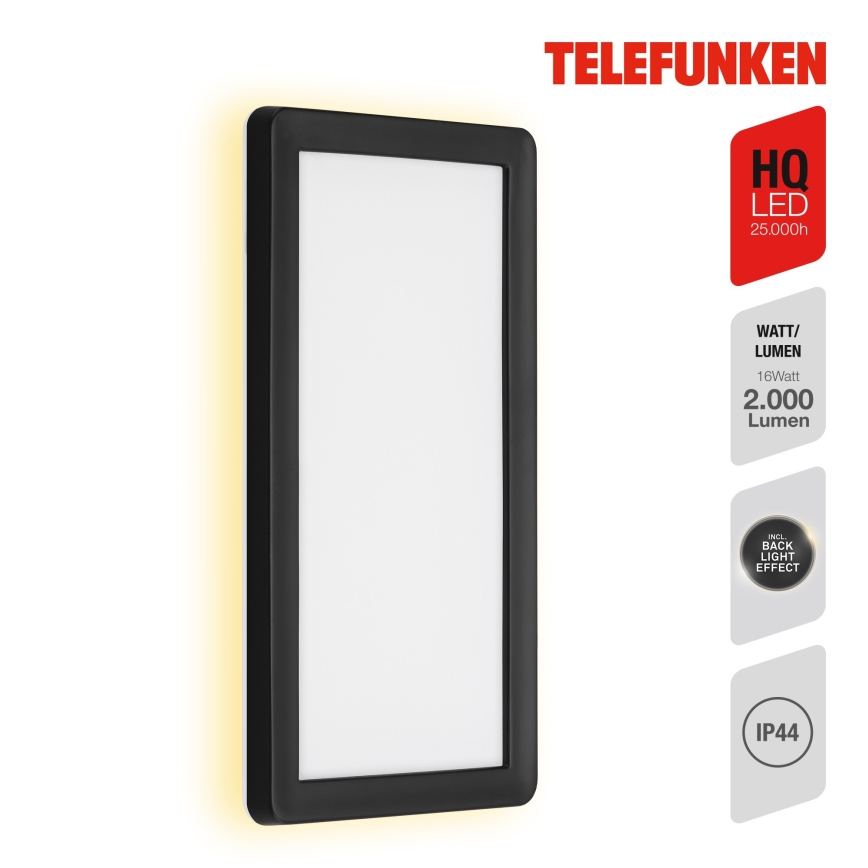 Telefunken 313605TF - LED Vanjska zidna svjetiljka LED/16W/230V IP44 crna