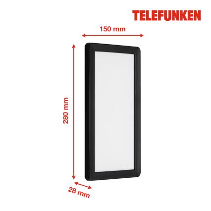 Telefunken 313605TF - LED Vanjska zidna svjetiljka LED/16W/230V IP44 crna
