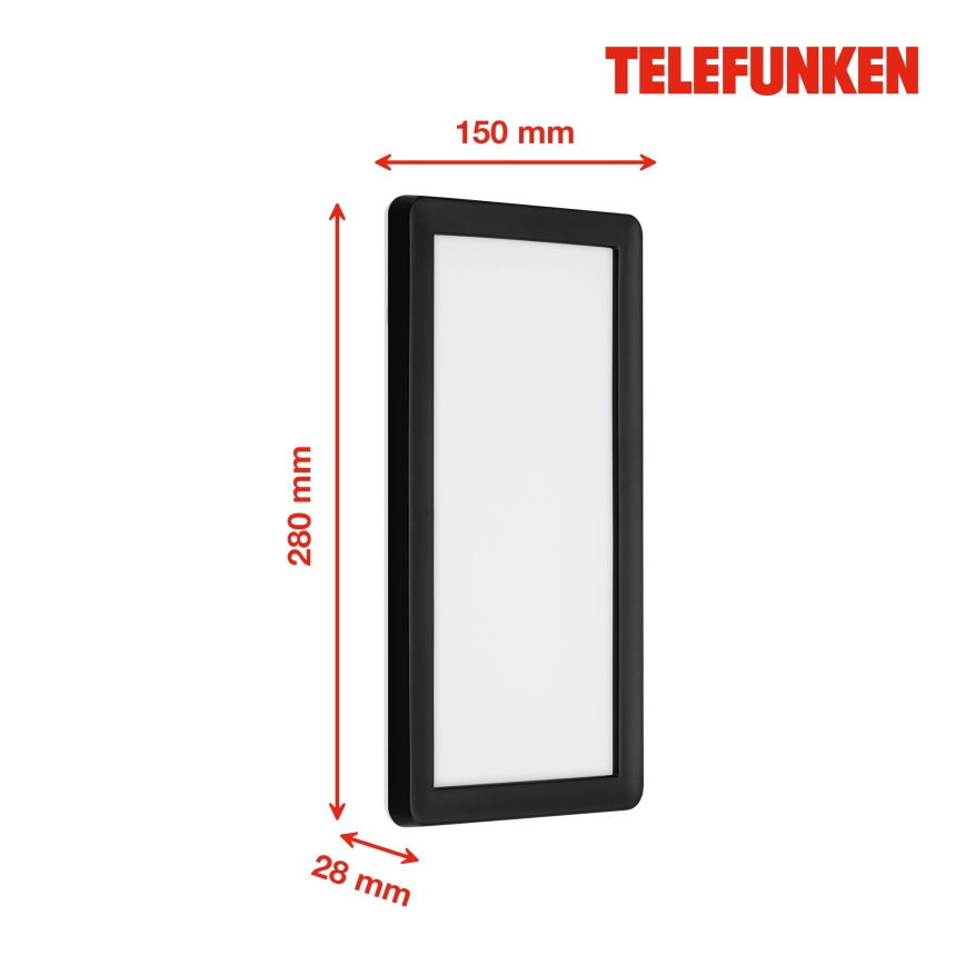 Telefunken 313605TF - LED Vanjska zidna svjetiljka LED/16W/230V IP44 crna
