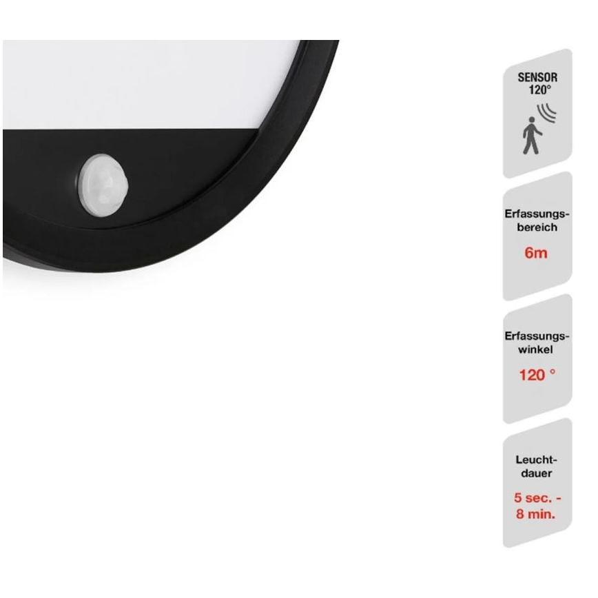 Telefunken 313705TF - LED vanjsko zidno svjetlo sa senzorom LED/15W/230V IP44