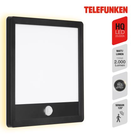 Telefunken 313805TF - LED Vanjska zidna svjetiljka sa senzorom LED/15W/230V IP44