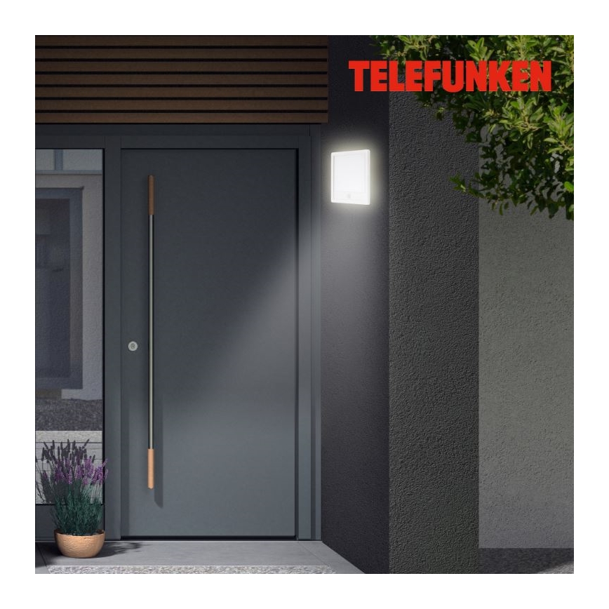 Telefunken 313806TF - LED vanjsko zidno svjetlo sa senzorom LED/15W/230V IP44