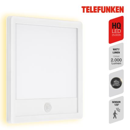 Telefunken 313806TF - LED vanjsko zidno svjetlo sa senzorom LED/15W/230V IP44