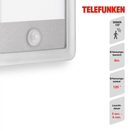 Telefunken 313904TF - LED vanjsko zidno svjetlo sa senzorom LED/16W/230V IP44