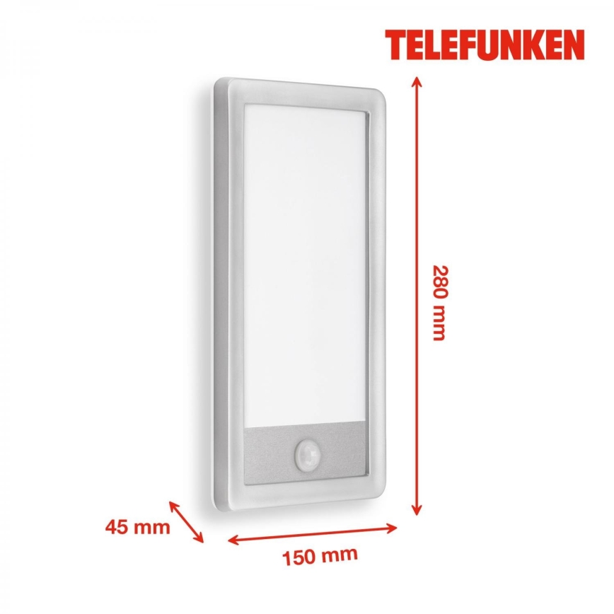 Telefunken 313904TF - LED vanjsko zidno svjetlo sa senzorom LED/16W/230V IP44