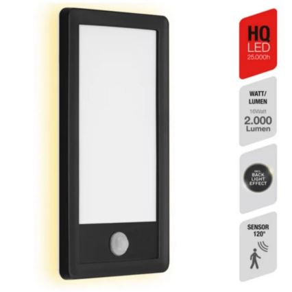 Telefunken 313905TF - LED vanjsko zidno svjetlo sa senzorom LED/16W/230V IP44