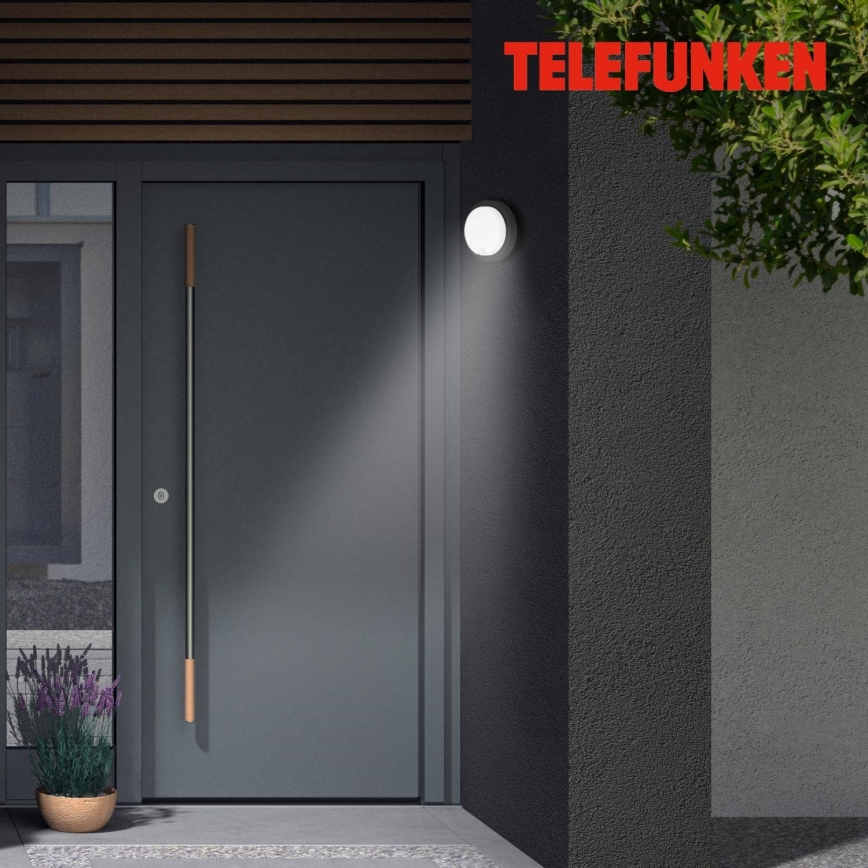 Telefunken 315305TF - LED Vanjska zidna svjetiljka sa senzorom LED/12W/230V IP44 crna