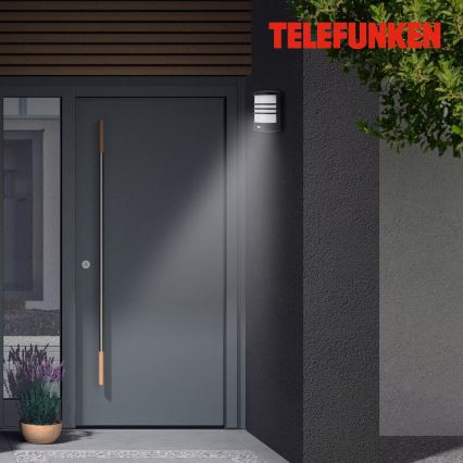 Telefunken 315505TF - LED Vanjska zidna svjetiljka sa senzorom LED/12W/230V IP44 crna