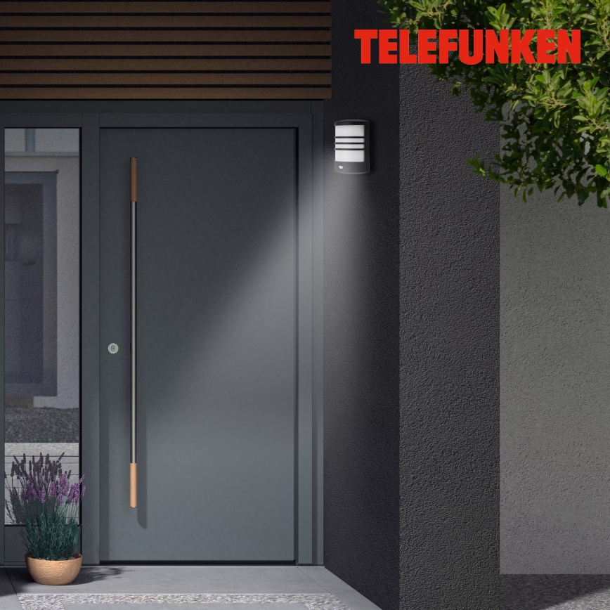 Telefunken 315505TF - LED Vanjska zidna svjetiljka sa senzorom LED/12W/230V IP44 crna