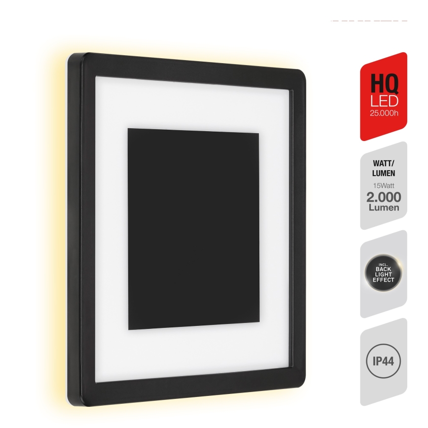 Telefunken 315905TF - LED vanjska zidna svjetiljka LED/15W/230V IP44 4000K crna