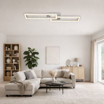 Telefunken 316108TF - LED RGBW prigušivo stropno svjetlo FRAME LED/40W/230V 3000-6500K Wi-Fi Tuya matni krom