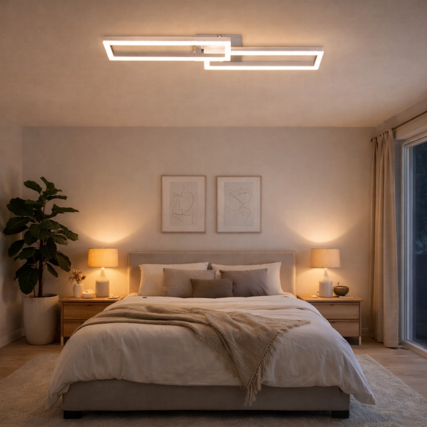 Telefunken 316108TF - LED RGBW prigušivo stropno svjetlo FRAME LED/40W/230V 3000-6500K Wi-Fi Tuya matni krom