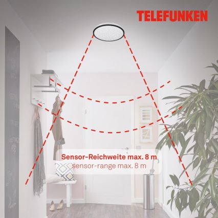 Telefunken 318305TF - LED Stropna svjetiljka za kupaonicu sa senzorom LED/16W/230V IP44 pr. 28 cm