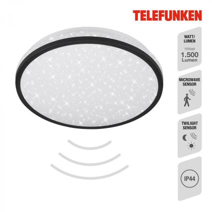 Telefunken 318305TF - LED Stropna svjetiljka za kupaonicu sa senzorom LED/16W/230V IP44 pr. 28 cm