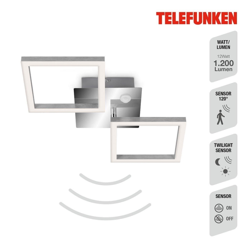Telefunken 318508TF - LED Stropna svjetiljka sa senzorom FRAME LED/12W/230V 3000K mat krom