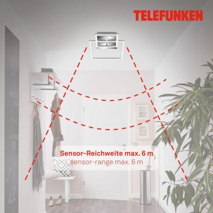Telefunken 318608TF - LED Stropna svjetiljka sa senzorom FRAME LED/17W/230V 3000K mat krom