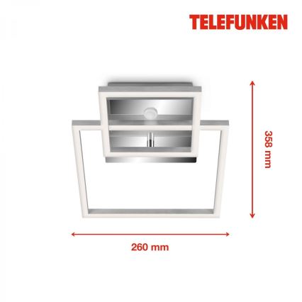 Telefunken 318608TF - LED Stropna svjetiljka sa senzorom FRAME LED/17W/230V 3000K mat krom