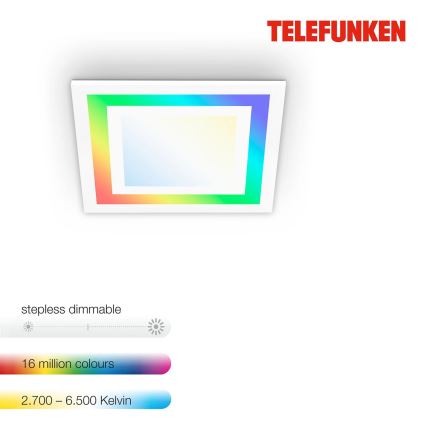 Telefunken 318706TF - LED RGBW prigušivi panel LED/18W/230V 3000-6500K + daljinski upravljač