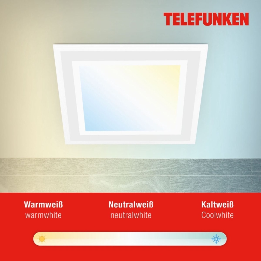 Telefunken 318806TF - LED RGBW Prigušiva stropna svjetiljka LED/24W/230V 3000-6500K + daljinski upravljač